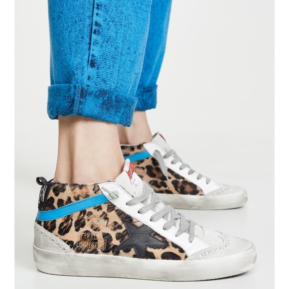 Golden Goose Mid Star Sneaker Leopard Pony 38 NIB - Picture 1 of 8